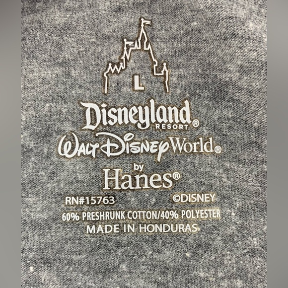 VNTG Disney‎ Parks WDW Pirates of the Caribbean Hanes Gray Cotton T-Shirt Large - Picture 6 of 6
